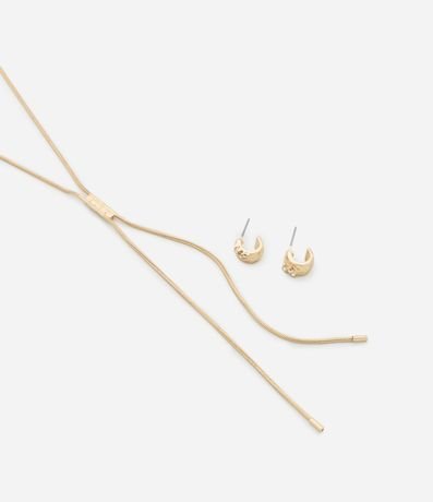 Conjunto de Collar y Corbata Serpiente con Caravana Aro y Strass 2