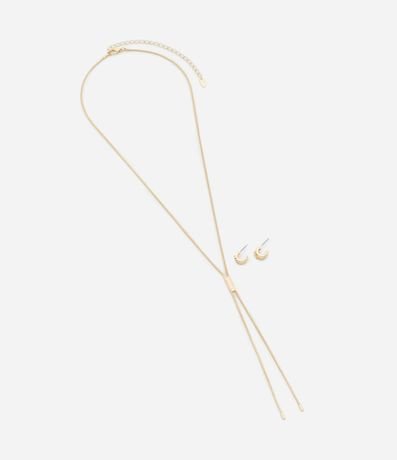 Conjunto de Collar y Corbata Serpiente con Caravana Aro y Strass 3