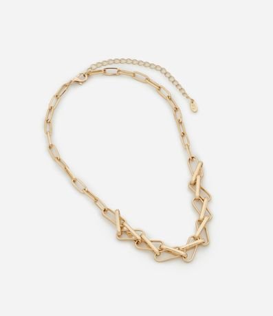 Collar Corto en Metal con Eslabones Duplos 2