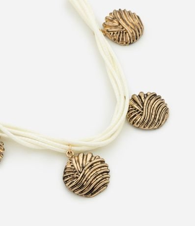 Cola Maxi con Cadena de Hilo Encerado y Colgantes con Textura Ondas 2