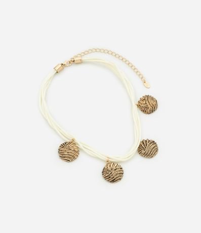 Cola Maxi con Cadena de Hilo Encerado y Colgantes con Textura Ondas 3