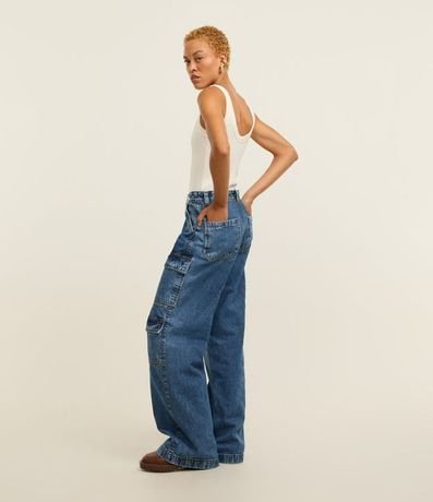 Pantalón años 90 en Jeans con Bolsillo Cargo