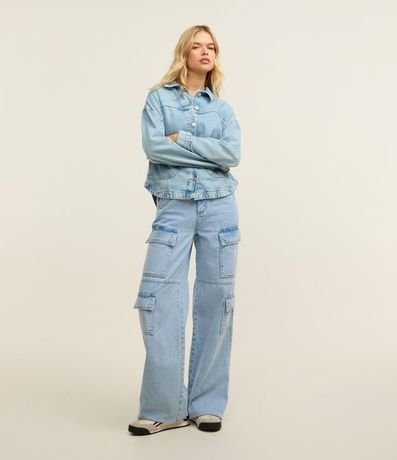 Pantalón años 90 en Jeans con Bolsillo Cargo