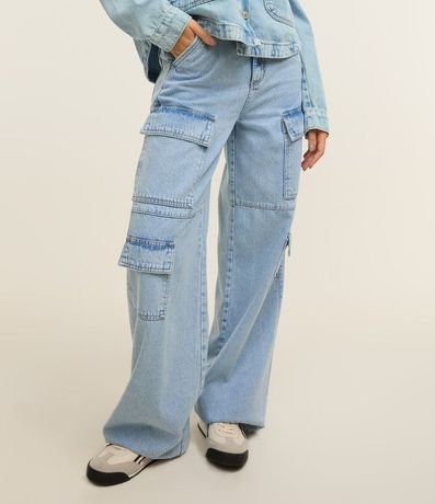 Pantalón años 90 en Jeans con Bolsillo Cargo 3