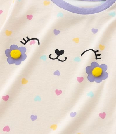 Pijama Infantil en Rib con Estampa Carita Tierna - Talle 1 a 4 años 8