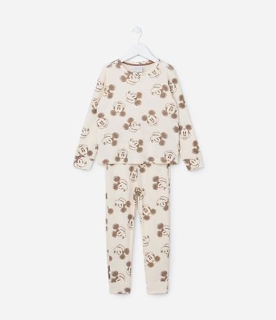 Pijama Infantil Canelado con Estampa de Mickey - Talle 2 a 8 años