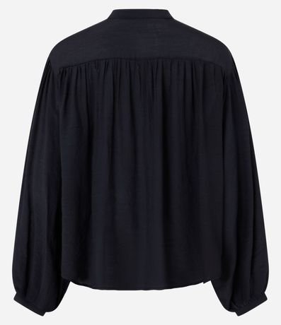 Camisa en Chiffon con Manga Abullonada y Cuello Padre 7