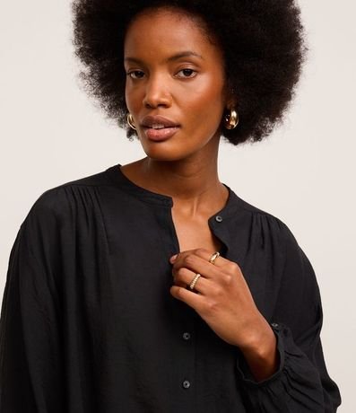 Camisa en Chiffon con Manga Abullonada y Cuello Padre 3