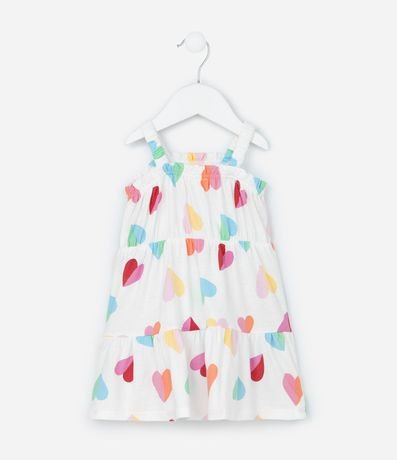 Vestido Infantil con Estampa Corazones - Talle 0 a 18 meses 2