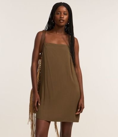 Vestido Corto en Viscosa con Lazo en los Breteles