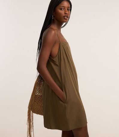 Vestido Corto en Viscosa con Lazo en los Breteles 3