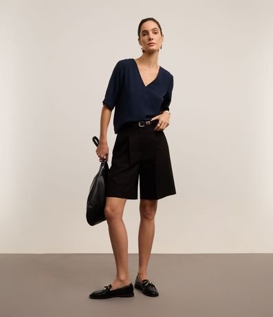 Blusa Suelta en Crepé con Escote V 2