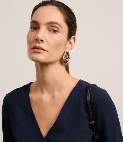 Blusa Suelta en Crepé con Escote V 5