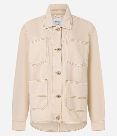 Campera en Sarga con Bolsillos y Costura Aparente 4