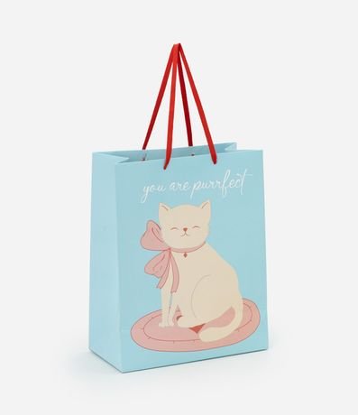 Embalaje de Regalo Pequeño con Estampa de Gatito con Lazo