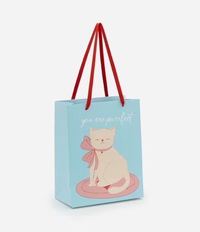 Embalaje de Regalo Pequeña con Estampa de Gatito con Lazo