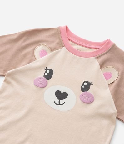 Pijama Infantil con Estampa Carita de Oso con Orejas - Talle 2 a 4 años 11