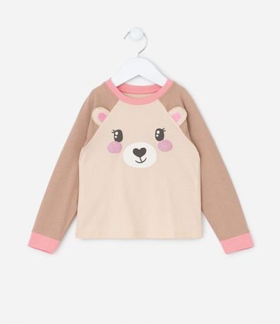 Pijama Infantil con Estampa Carita de Oso con Orejas - Talle 2 a 4 años 2