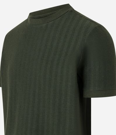 Remera Slim en Algodón con Textura Espina de Pez 2