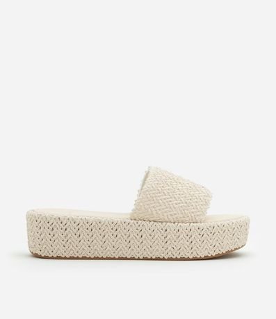 Sandalia Flatform con Superficie Trenzada