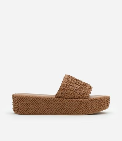 Sandalia Flatform con Superficie Trenzada