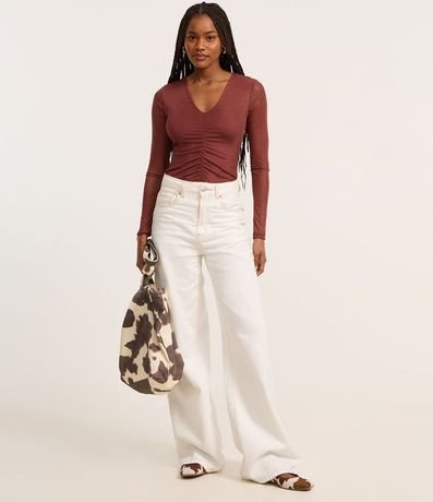 Body en Tule con Fruncido Delantero y Manga Transparente 2