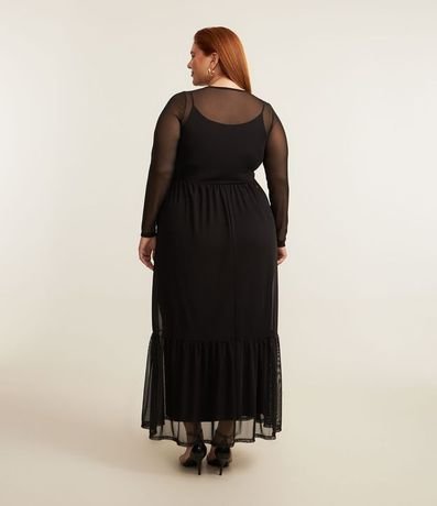 Vestido Midi Tule Sobreposto con Babados Curve & Plus Size 2