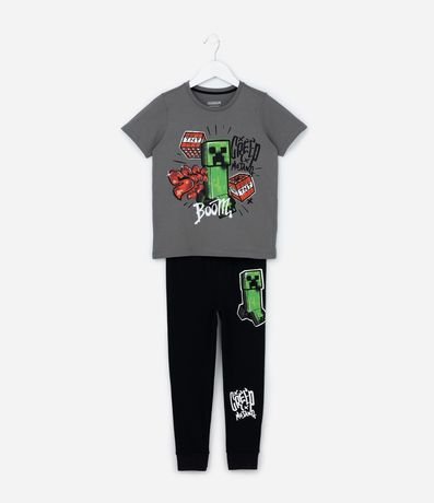 Pijama Infantil en Algodón con Estampa Minecraft - Talle 6 a 14 años 1