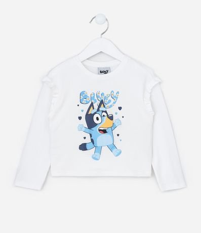 Remera Infantil con Babados y Estampa Bluey - Tam  1 a 6 años