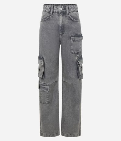 Pantalón Recto en Jeans con Bolsillos Cargo 5