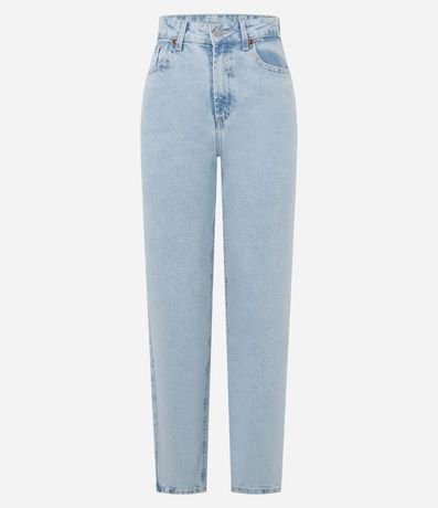 Pantalón Recto en Jeans con Tiro Alto y Eefecto Marmól 5