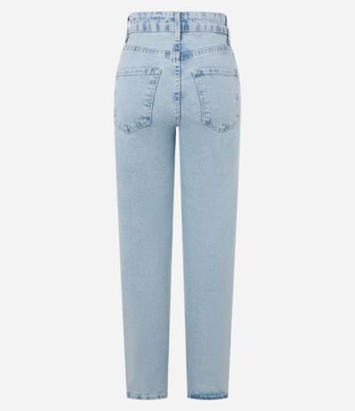 Pantalón Recto en Jeans con Tiro Alto y Eefecto Marmól 6