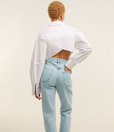 Pantalón Recto en Jeans con Tiro Alto y Eefecto Marmól 2