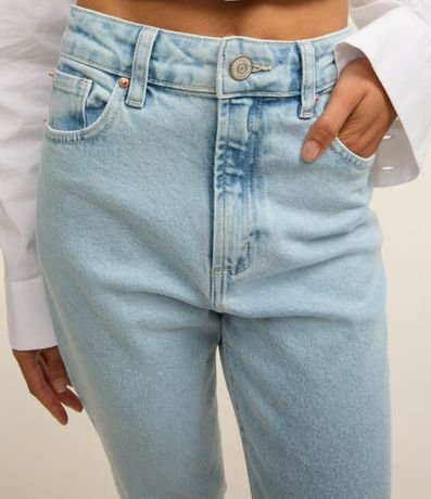 Pantalón Recto en Jeans con Tiro Alto y Eefecto Marmól 4
