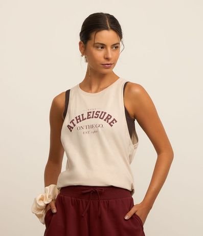 Musculosa Deportiva Oversized en Algodón con Estampa Athleisure 2