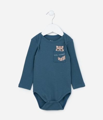 Body Infantil en Rib con Pequeño Bolsillo Estampado - Talle 0 a 18 meses 1