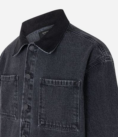 Campera Trucker Boxy con Cuello de Terciopelo 2