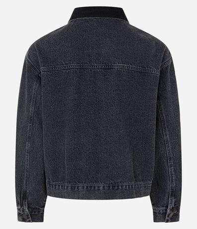 Campera Trucker Boxy con Cuello de Terciopelo 3