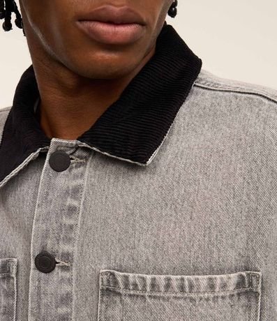 Campera Trucker Boxy con Cuello de Terciopelo 5