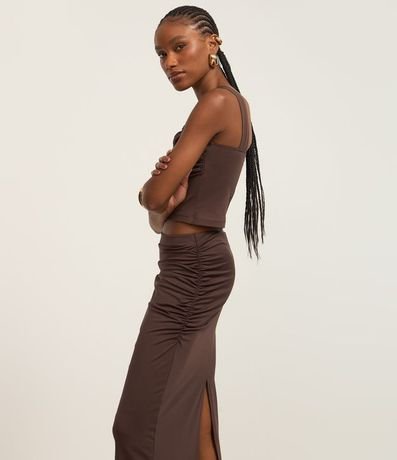 Pollera New Midi con Frunzidos y Fenda 2