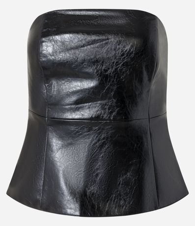 Blusa de PU Cosida Sin Mangas y con Cremallera Lateral 7