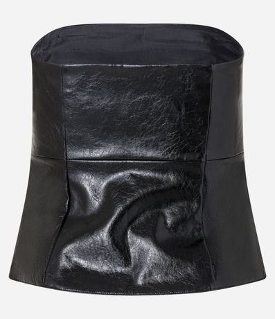 Blusa de PU Cosida Sin Mangas y con Cremallera Lateral 8