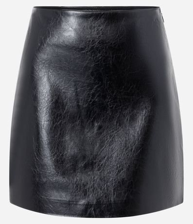 Pollera Corta en PU Texturizada y Cremallera Lateral 6