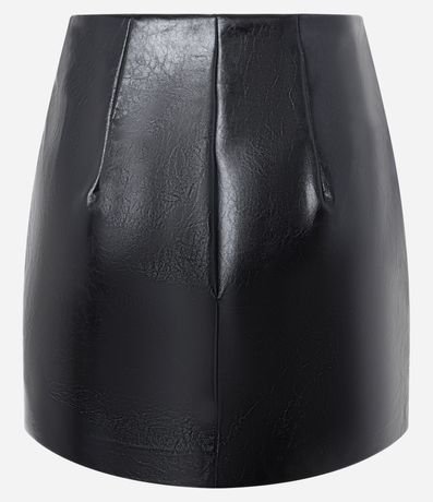 Pollera Corta en PU Texturizada y Cremallera Lateral 7