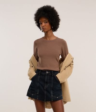 Blusa en Jacquard con Manga Larga