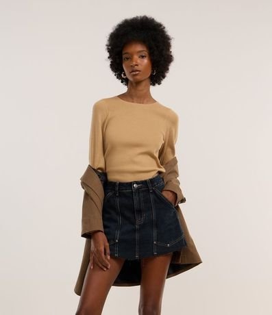 Blusa en Jacquard con Manga Larga