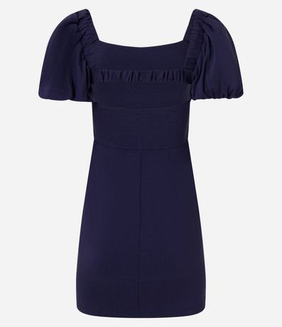 Vestido Corto en Bengalina con Manga Abullonada 6