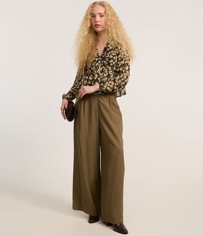 Blusa Corta en Chiffon con Lazo y Estampa Floral 2