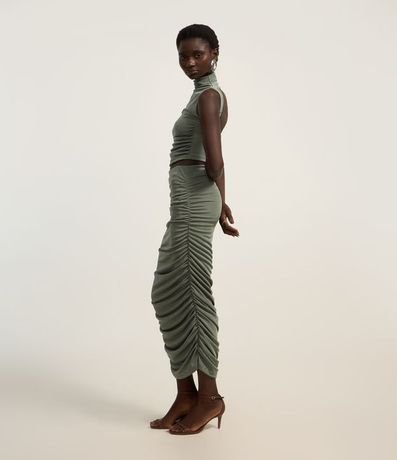 Pollera New Midi Fruncida en Rib