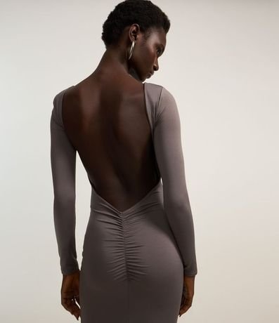 Vestido New Midi con Escote en la Espalda y Abertura 3